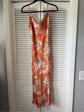 Orange Floral Slip Dress